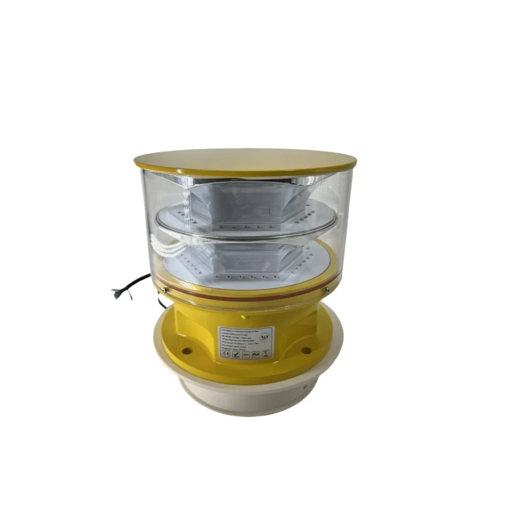 Luz de obstrucción de aviación LED Fotocélula Fundición a presión IP66 Telecomunicaciones Amarillo Gas Plataforma petrolera en alta mar 5