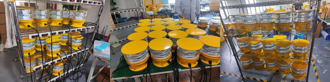 Luz de obstrucción de aviación LED Fotocélula Fundición a presión IP66 Telecomunicaciones Amarillo Gas Plataforma petrolera en alta mar 6