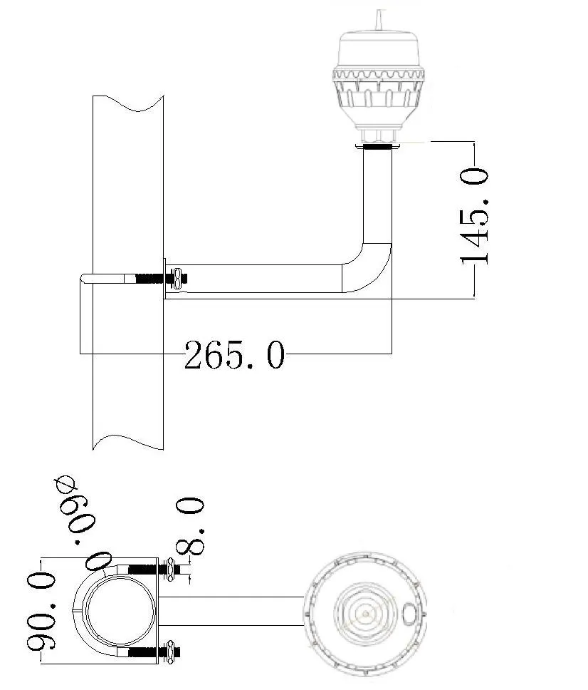 Luz de obstrucción de la aviación LED IP66 Inodoro Rojo Blanco doble cabeza incorporada fotocélula Aeronáutica luz de advertencia de obstáculos LED de baja intensidad 7