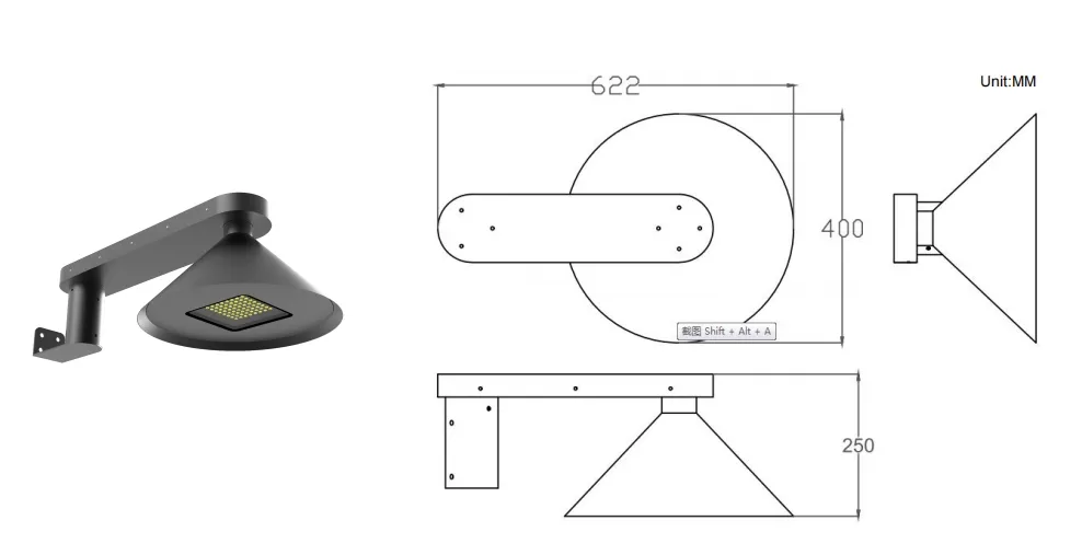 Luz solar de jardín LED de la calle Alu. impermeable 130lm/W Ik08 IP66 Ra70 Hemisferio integrado de la acera Camino de la carretera Pavimento de la pared del patio 4