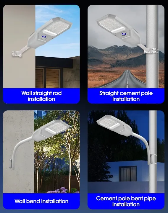 Luz de pared solar LED para jardín, aluminio, impermeable, 200W, IP65, IK08, compacta, para parques, senderos, aceras y carreteras 9
