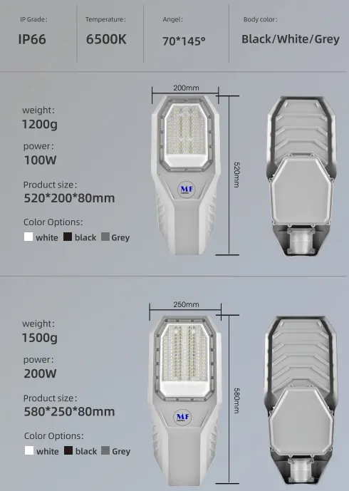 Luz de pared solar LED para jardín, aluminio, impermeable, 200W, IP65, IK08, compacta, para parques, senderos, aceras y carreteras 10
