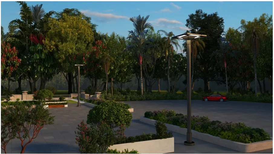 Luz de pared solar LED para jardín, impermeable, 40W, IP65, Ik08, para parque, camino, aceras, escuela, patio 7