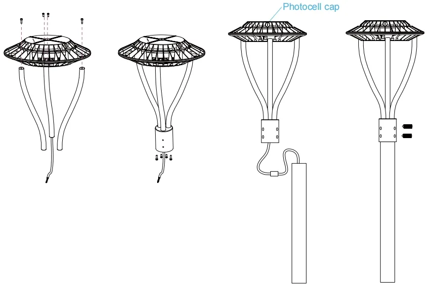 Luz de jardín LED Ajustable Antimodedad IP65 150W Inmune a agua 140lm/W Negro El jardín de la hada 9