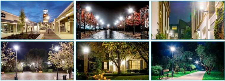 Luz LED de Jardín Ajustable Anti-Choque IP65 48/64/80W Impermeable 130lm/W Farola Césped Blanco y Negro 8