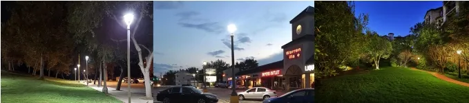 Luz LED de Jardín Ajustable 150W IP65 Incorporada Impermeable 130lm/W Redonda Negra Patio Parque Poste Superior 12