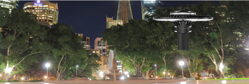 Luz LED de Jardín Ajustable 150W IP65 Incorporada Impermeable 130lm/W Redonda Negra Patio Parque Poste Superior 13
