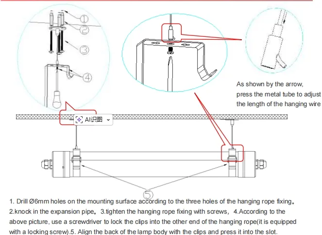 Luz LED Tri-Proof Anti-Amon&iacute;aco Color Blanco Ik10 IP69K 0~10V Dim CCT Potencia ajustable 170lm/W 1,6m para el ganado de granja 11
