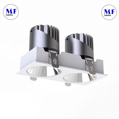 Factory Price Anti-Glare Multiple Housing Colors IP20/IP44 Two Heads 14W/20W/24W/30W/40W LED Spot Light LED Down Light Recessed Down Light