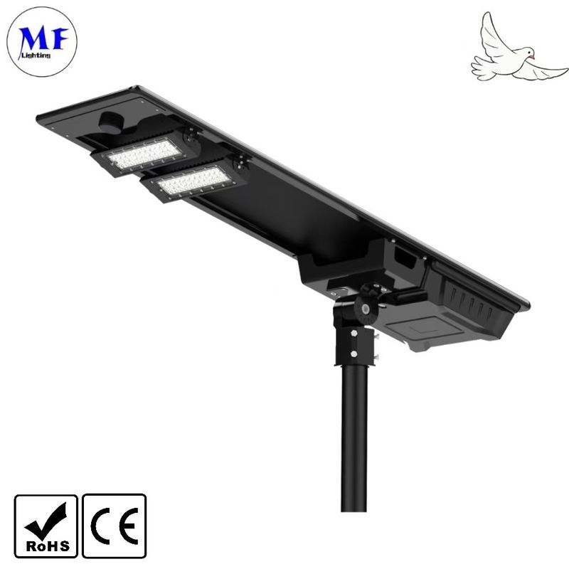 120W LED Solar Garden Street Light 200lm/W 6500K Aluminum Long Lifespan IP66 Waterproof Dustproof For Pedestrian