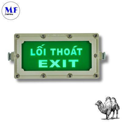 Signo de salida de emergencia LED montado en la pared Luz Ni-CD 4W IP65 A prueba de explosión Hierro Hospital Aeropuerto de pánico