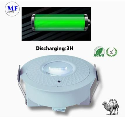 Luz de señal de salida de emergencia LED de pánico empotrada IP65 con batería de respaldo recargable para escuela pública, hospital, blanca