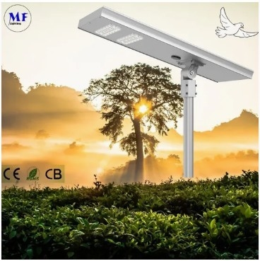 LED Solar Street Garden Light Sensor de movimiento Blanco Plata 120W 100W 80W Alu. IP66 Paseo por el patio de la villa
