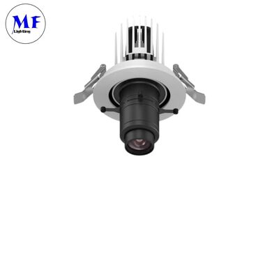 20W Zoom ajustable LED Contour Spotlight Gobo Proyector Gimbal Track Light con controlador tridónico para efectos de iluminación dinámicos