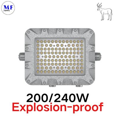 Foco LED Antiexplosión Atex IP66 IK08 140LM/W 150W 200W 240W 300W 400W Con Lente de Vidrio Templado Para Zonas Peligrosas de Petróleo, Gas, Química y Minería