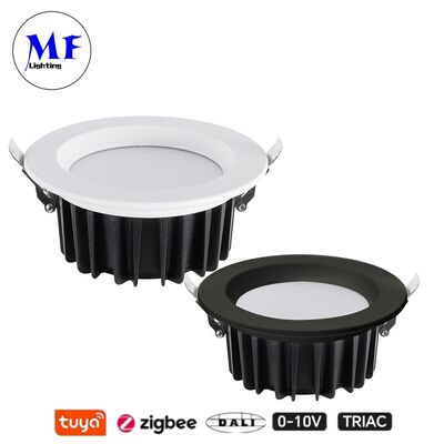 Foco LED empotrable regulable de 7W 100lm/W CCT ajustable CRI90 Triac /0-10V/Dali-2/Tuya Zigbee Ángulo de haz 60° Antideslumbrante SMD para Lugares Comerciales y Residenciales