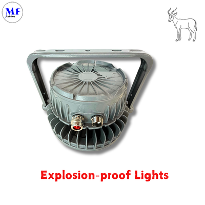 Precio de fábrica IP66 IK08 LED con certificación ATEX de 5 años de garantía, luz LED de alta bahía a prueba de explosiones, temperatura de trabajo de -40 °C a +55 °C, luz a prueba de explosiones para refinería de petróleo y planta química