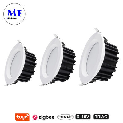 Precio de fábrica IP40 Anti-Glare Triac Dali Tuya Dimmable Smart Zigbee 7W 15W SMD LED Spot Receso abajo luz para la cocina Industrial Comercio al por menor Espacios comerciales