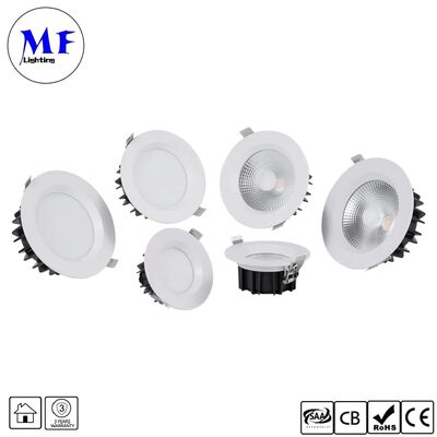5W CRI90 100lm/W Ángulo de haz amplio 120° Triac /0-10V/Dali-2/Tuya Zigbee Luz LED apagable de punto recortado para lugares comerciales