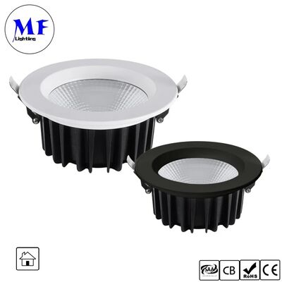 15W Triac /0-10V/Dali-2/Tuya Zigbee Dimmable 100lm/W LED Spot Downlight Ángulo de haz del haz de luz 60° Receso anti-brillo COB LED Down Light para lugares comerciales y residenciales