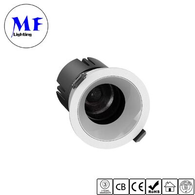 DIP 5 CCT COB Receso de luz LED apagable luz de punto de luz 15°/24°/36°/55° Ángulo de haz ajustable 120LM/W Alta luminosidad antibrillo inclinable