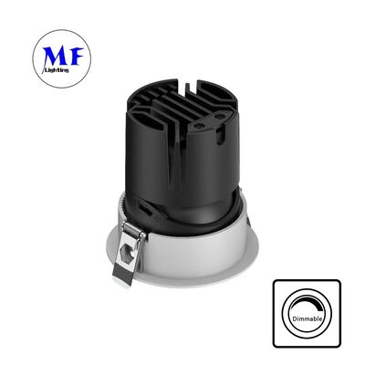 Lente óptico LED COB antideslumbrante empotrado, ángulo de haz de 15-55°, iluminación ajustable de 0-30°, foco empotrado regulable de 110 VCA 5CCT DIP y 200-240 VCA