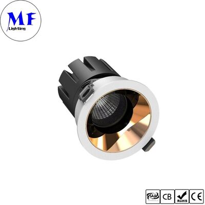 15W luz LED para abajo CRI90 100lm/W UGR<3 ETL Driver 110Vac DIP 5CCT ajustable 200-240VAC Triac/0-10V/ Dali Dispersible Receso de luz LED anti-reflejo para espacios comerciales