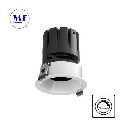 Lente óptico LED COB antideslumbrante empotrado, ángulo de haz de 15-55°, iluminación ajustable de 0-30°, foco empotrado regulable de 110 VCA 5CCT DIP y 200-240 VCA